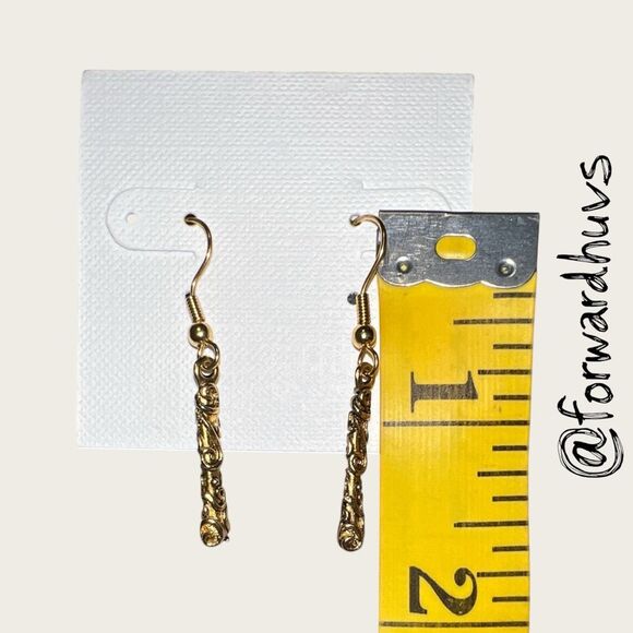 Bundle Sale 3 for $15 | Artisan Earrings – Ornate Gold-Tone Scrollwork - Picture 4 of 6